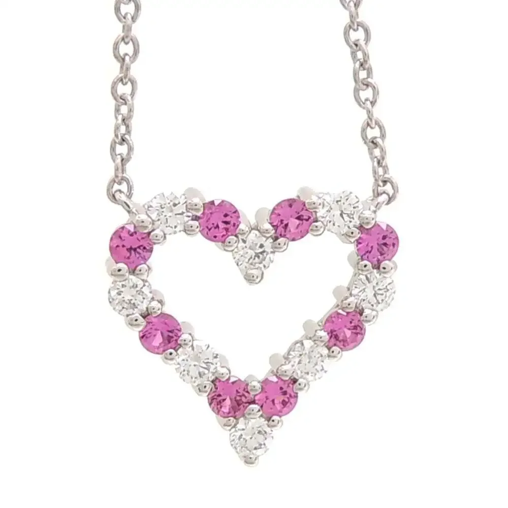 TIFFANY Silver Diamond Heart Necklace